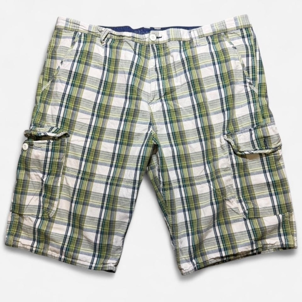 Vintage Levi SilverTab Plaid Cargo Shorts Size 44
